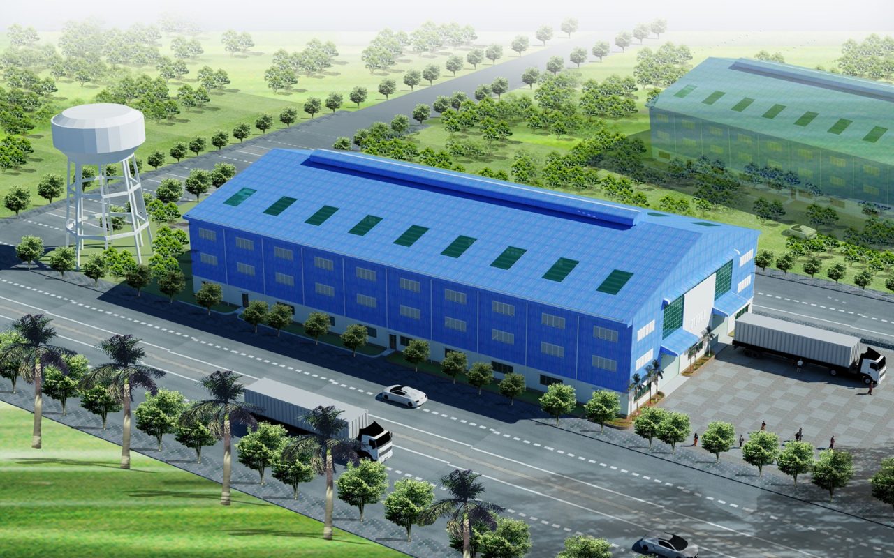 Thiết kế nhà xưởng tiền chế 2 tầng phổ biến 1 Thiết kế nhà xưởng tiền chế 2 tầng