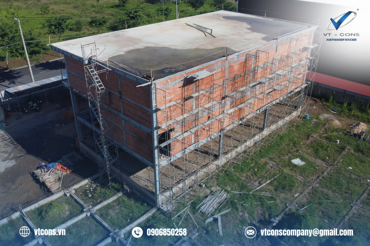 Cập Nhật Tiến Độ Công Trình Fong Fu – Hành Trình Xây Dựng Nhà Máy Chế Biến Thực Phẩm 2 Thi công nhà văn phòng nhà máy chế biến thực phẩm Fong Fu